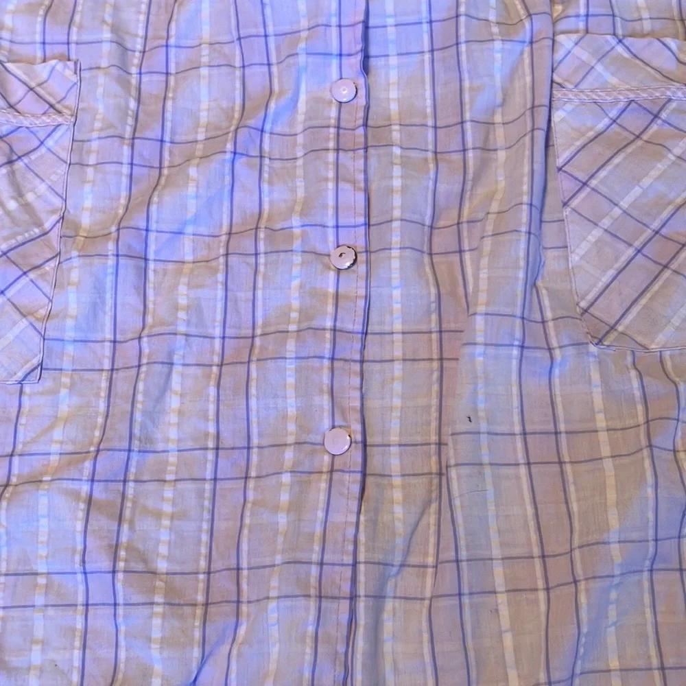 Croft & Barrow 3X house coat purple floral, has 2 front pockets